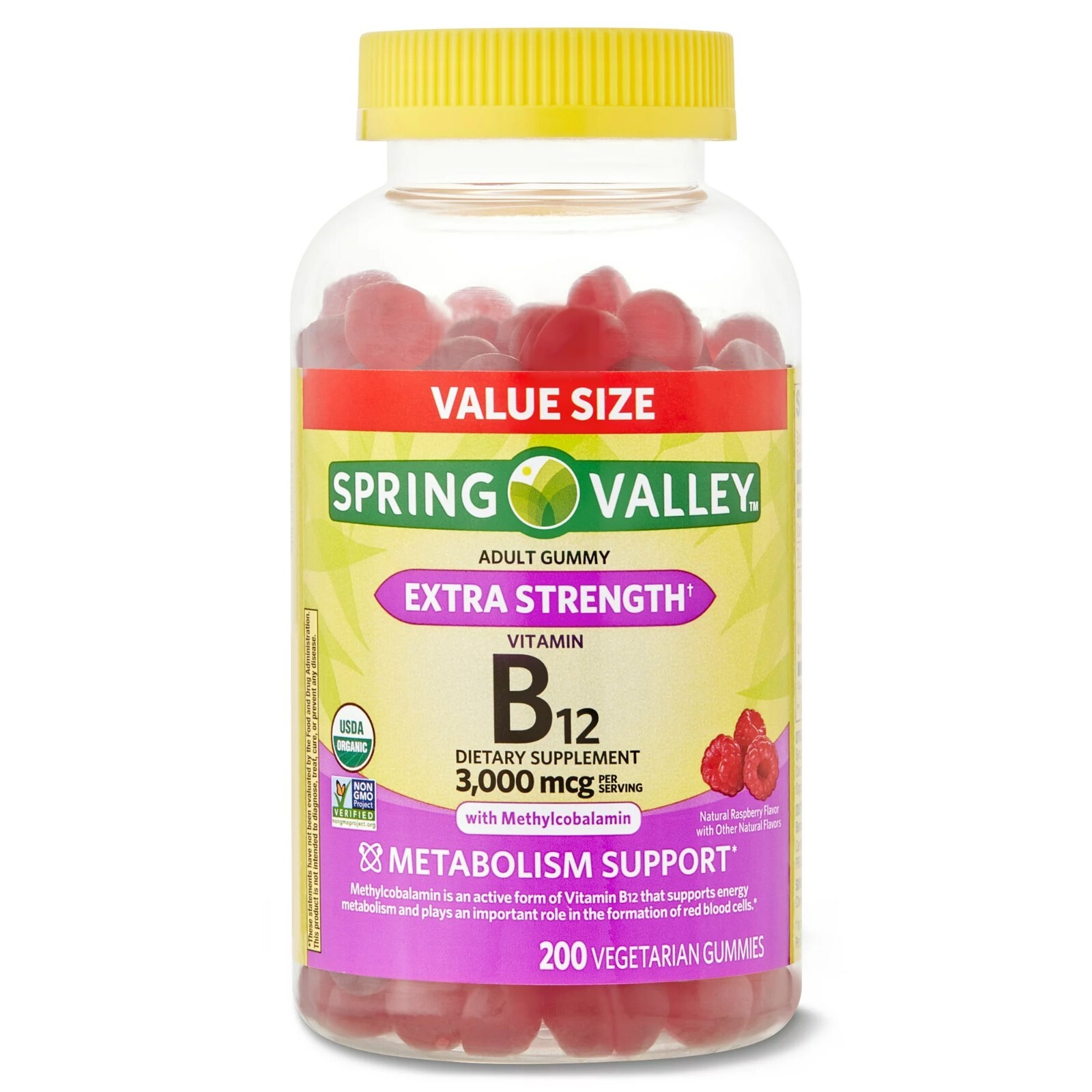 Spring Valley Extra Strength B12 Gummies, 3,000 mcg, 200 Count