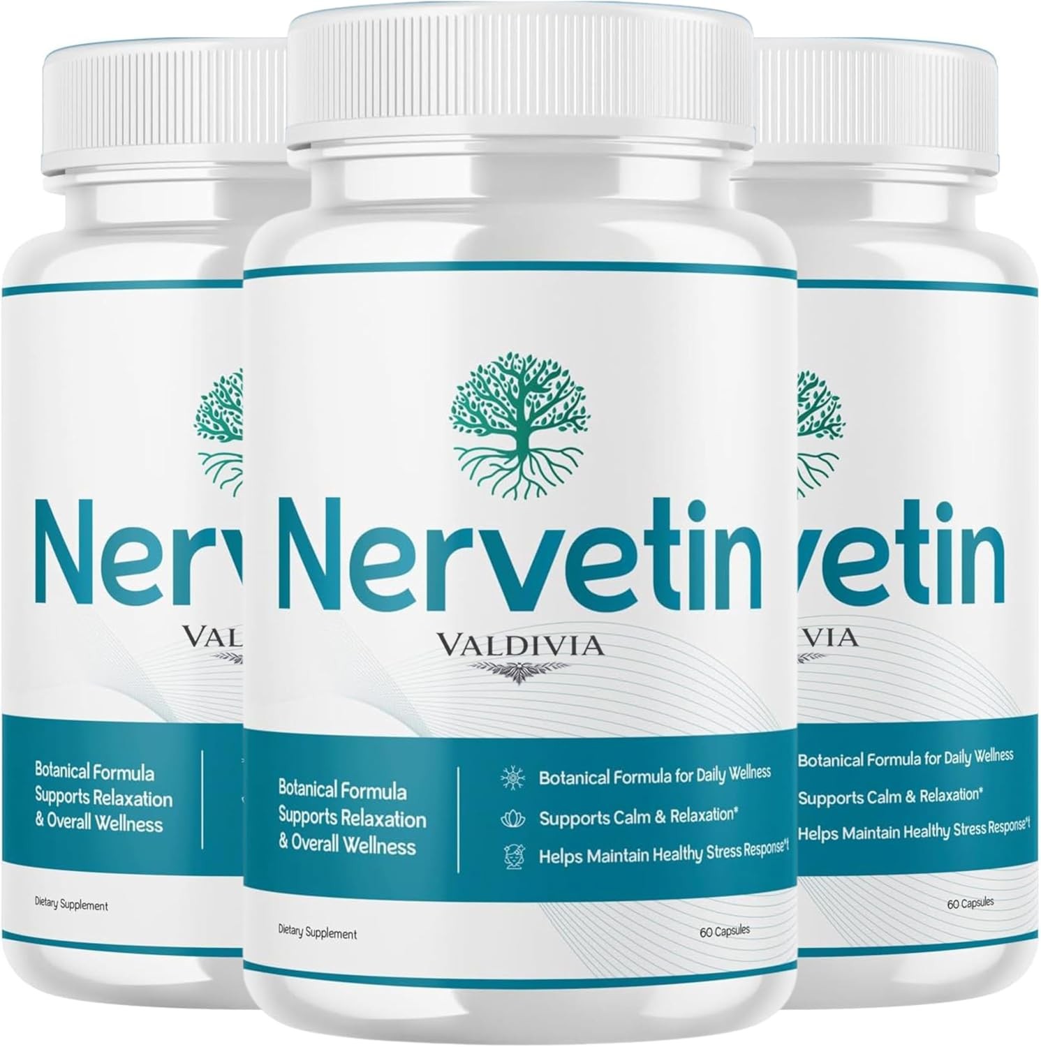 Valdivia Nervetin 120 Capsules 3 Pack Nerve Support Supplement Made in USA