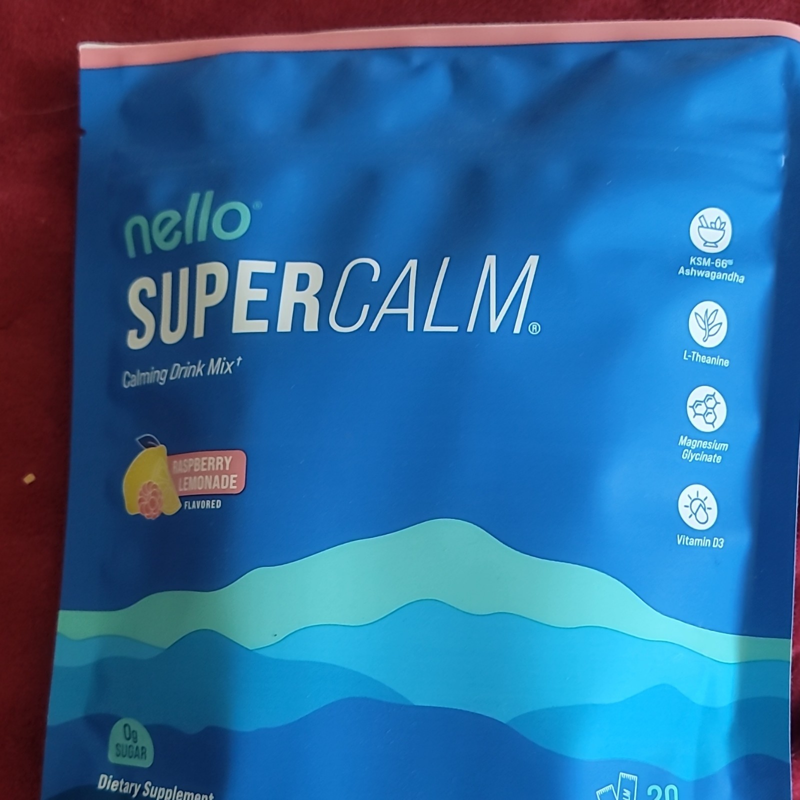 nello SuperCalm Calming Drink Mix Raspberry Lemonade Sugar-Free Mood Support