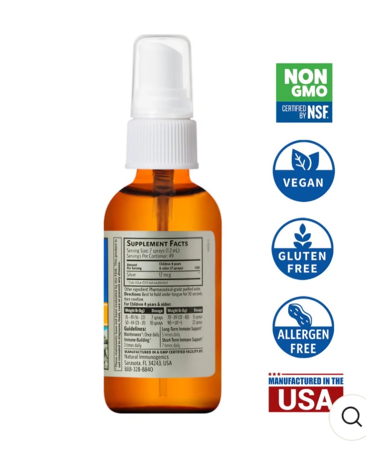 Sovereign Silver Natural Immunogenics Bio-Active Silver Kids Immune Spray 2 oz