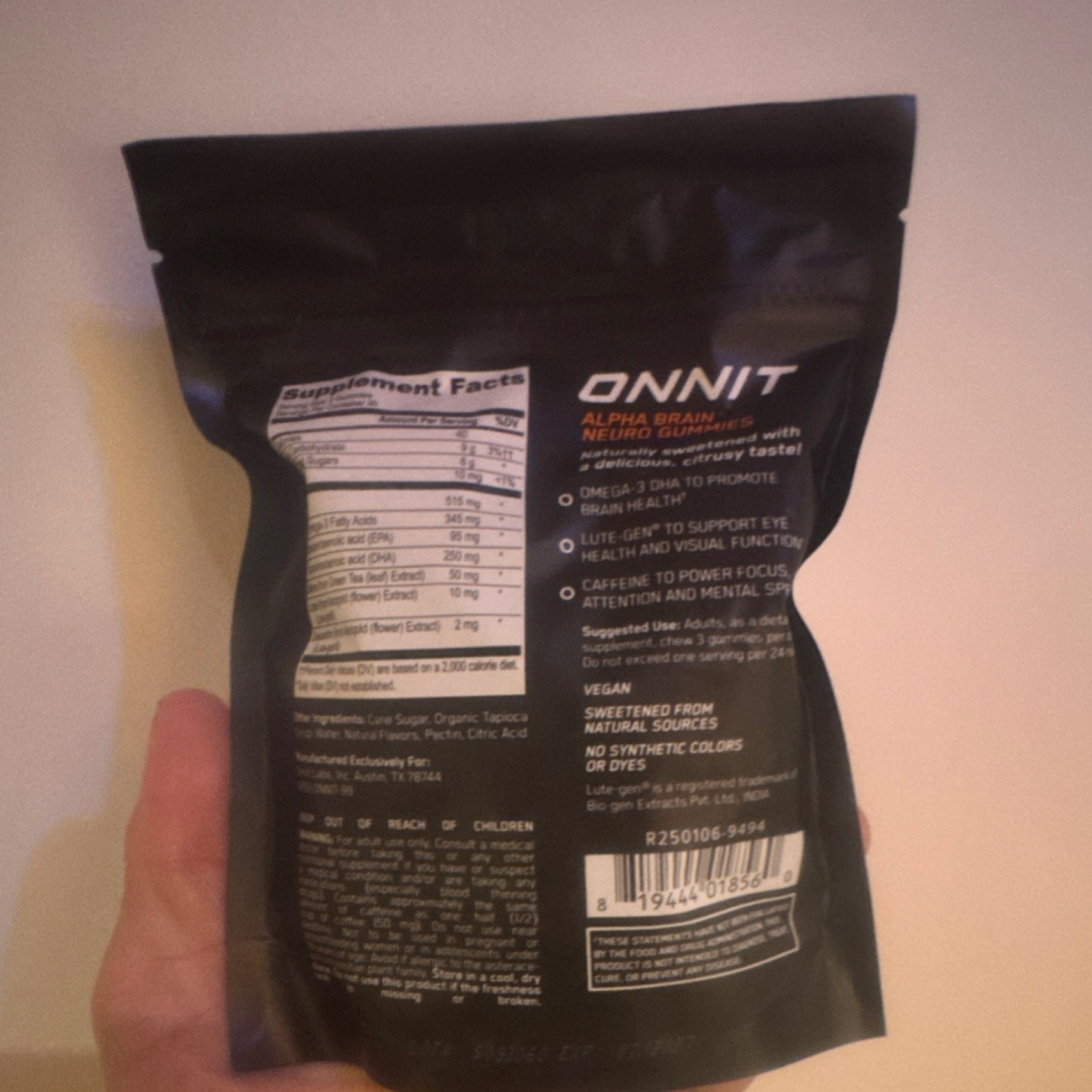 Onnit Alpha Brain Neuro Gummies Citrus Punch Brain Health Support 90 Gummies
