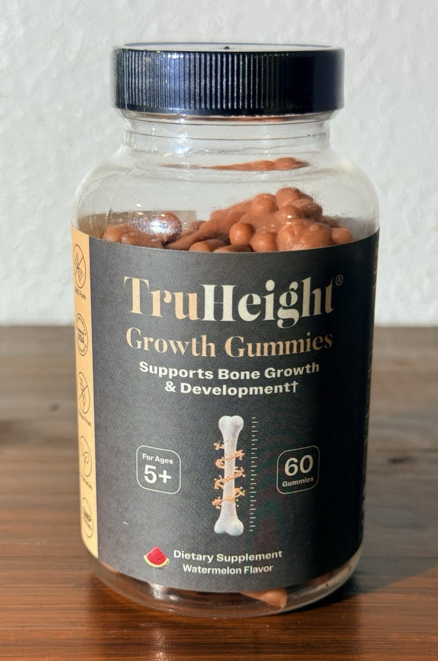 TruHeight Growth Gummies Bone & Joint Health Watermelon Flavor 60ct Vegetarian