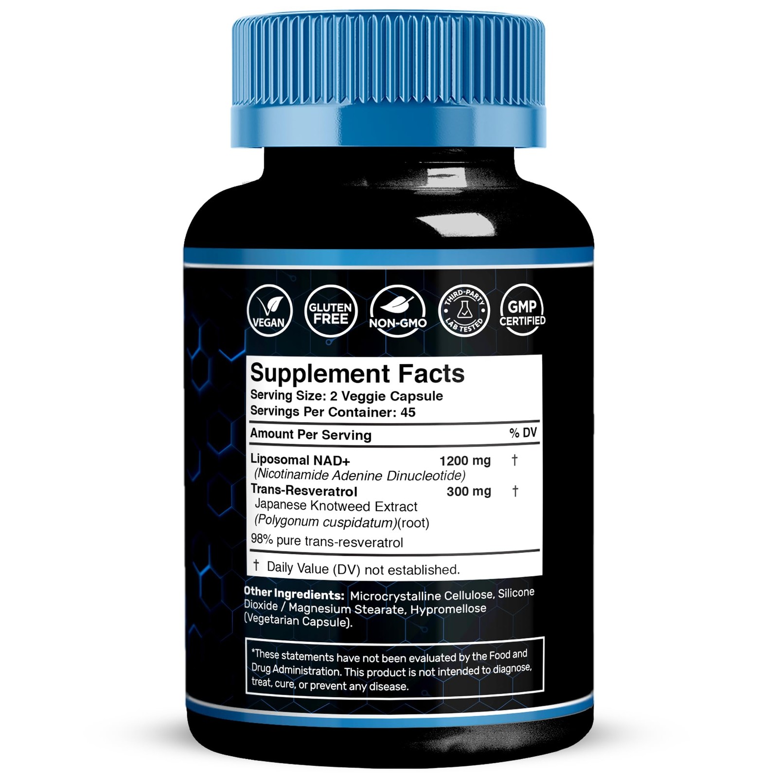 WELLNESS LABSRX Liposomal NAD Supplement, 1500mg – 90 Count (Pack of 3)