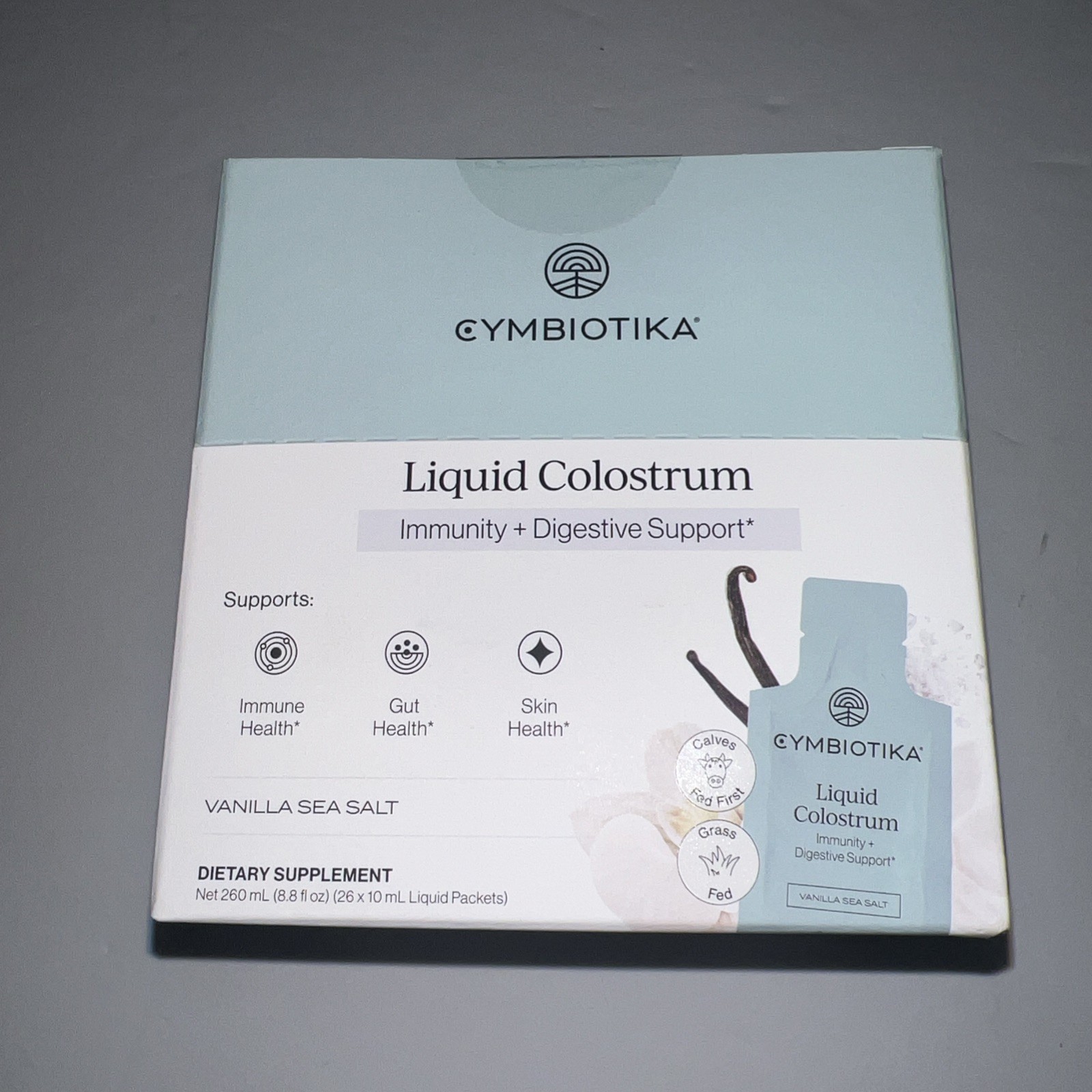 Cymbiotika ~ Liquid Colostrum ~*Vanilla Sea Salt*~ 26 Pk ~ Sealed ~ Exp.1/2026