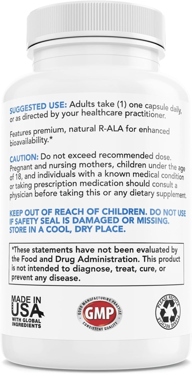 R-Alpha Lipoic Acid 300MG of Pure R-LIPOIC Acid 90 Count EXP 10/14/27