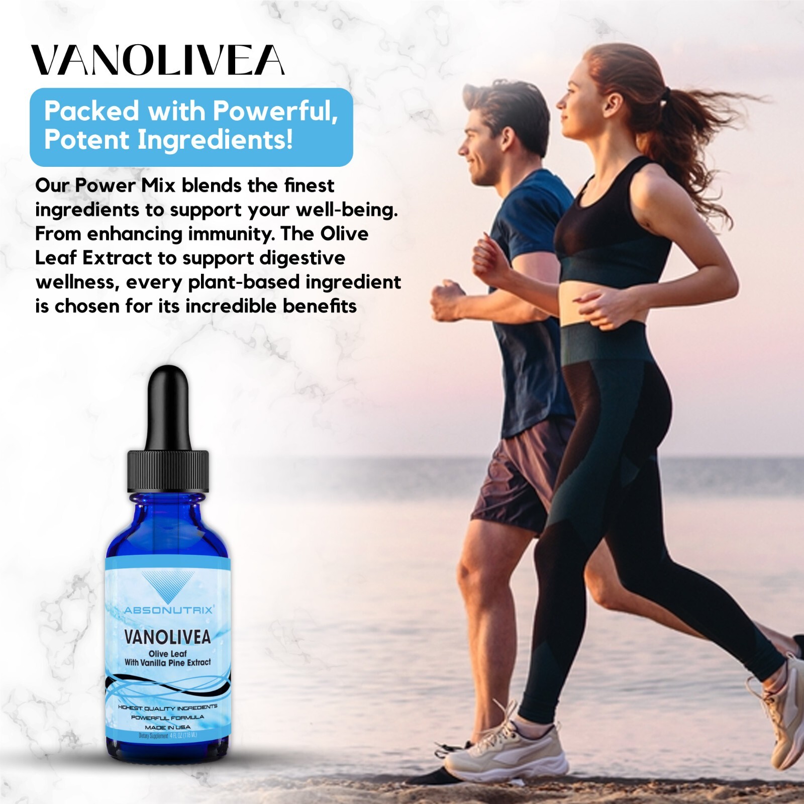 Absonutrix VanOlivea, 390 mg, 4 FL OZ Liquid, 302 Servings, Made in USA