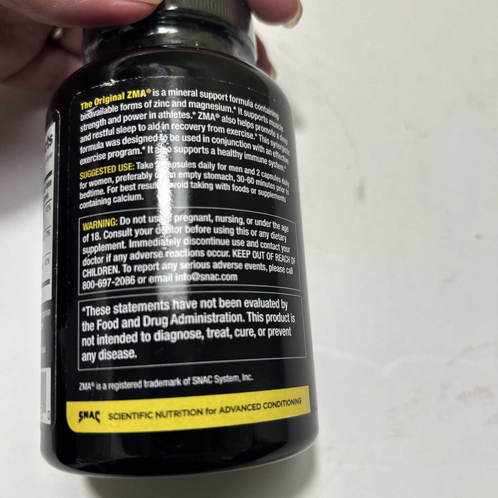 SNAC ZMA Original Recovery & Sleep Supplement 90 Capsules Exp 8/2029 Sealed
