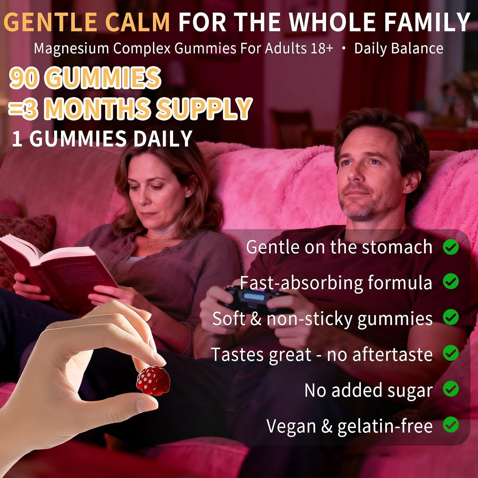 ENXOS 15-in-1 Magnesium Complex Gummies 350mg for Sleep & Stress Relief