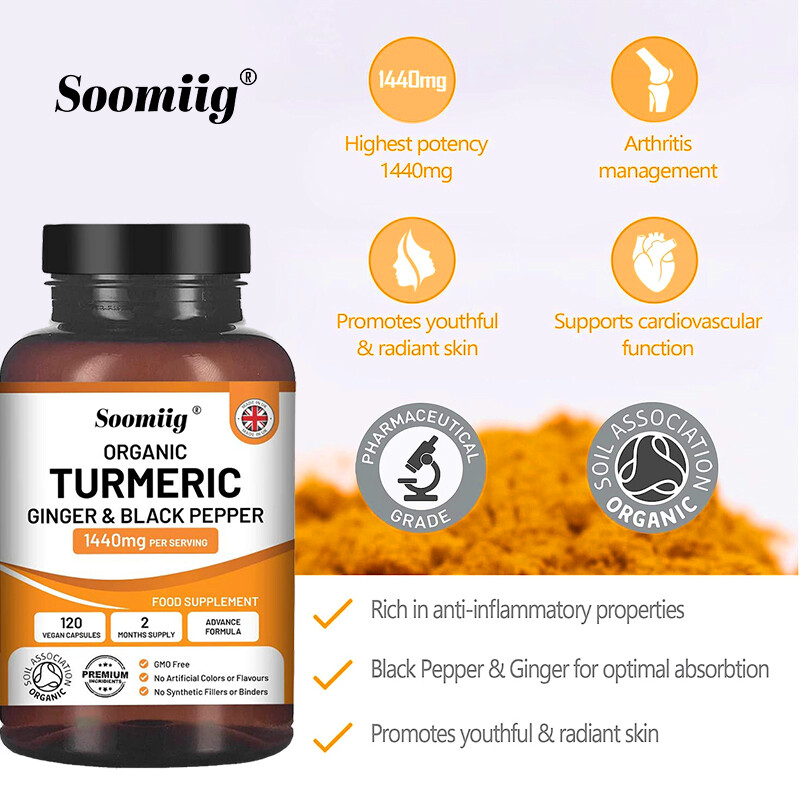 Turmeric Ginger&Black Pepper 1440mg Per Serving Supports Joint And Heart Health