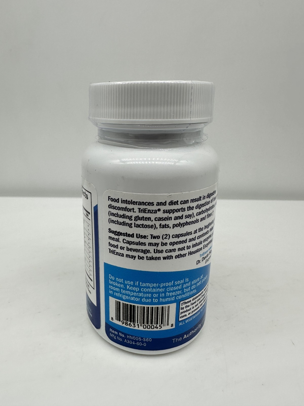 Houston Enzymes TriEnza 60 Capsules Gluten Dairy Support X2 Bottles Exp 1/2027