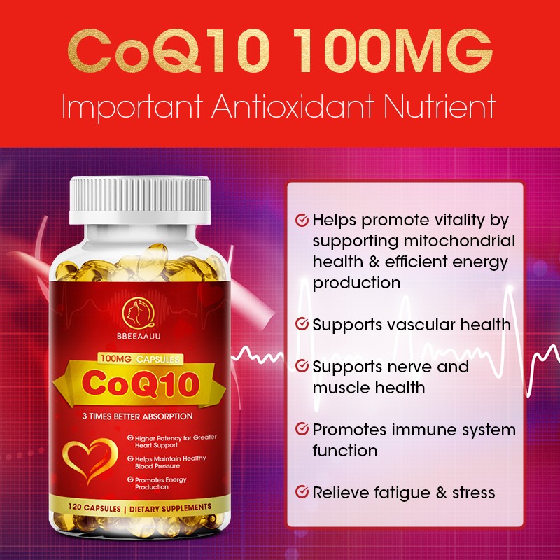 Coenzyme Q-10 100mg Antioxidant,Heart Health Support,Increase Energy,Stamina MX