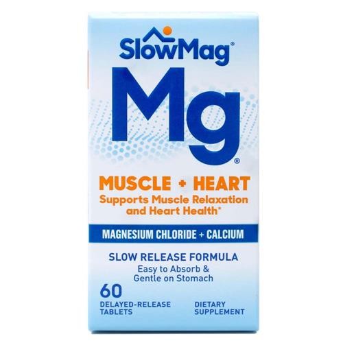 SlowMag MG Muscle + Heart Magnesium Chloride + Calcium 60 Tablets
