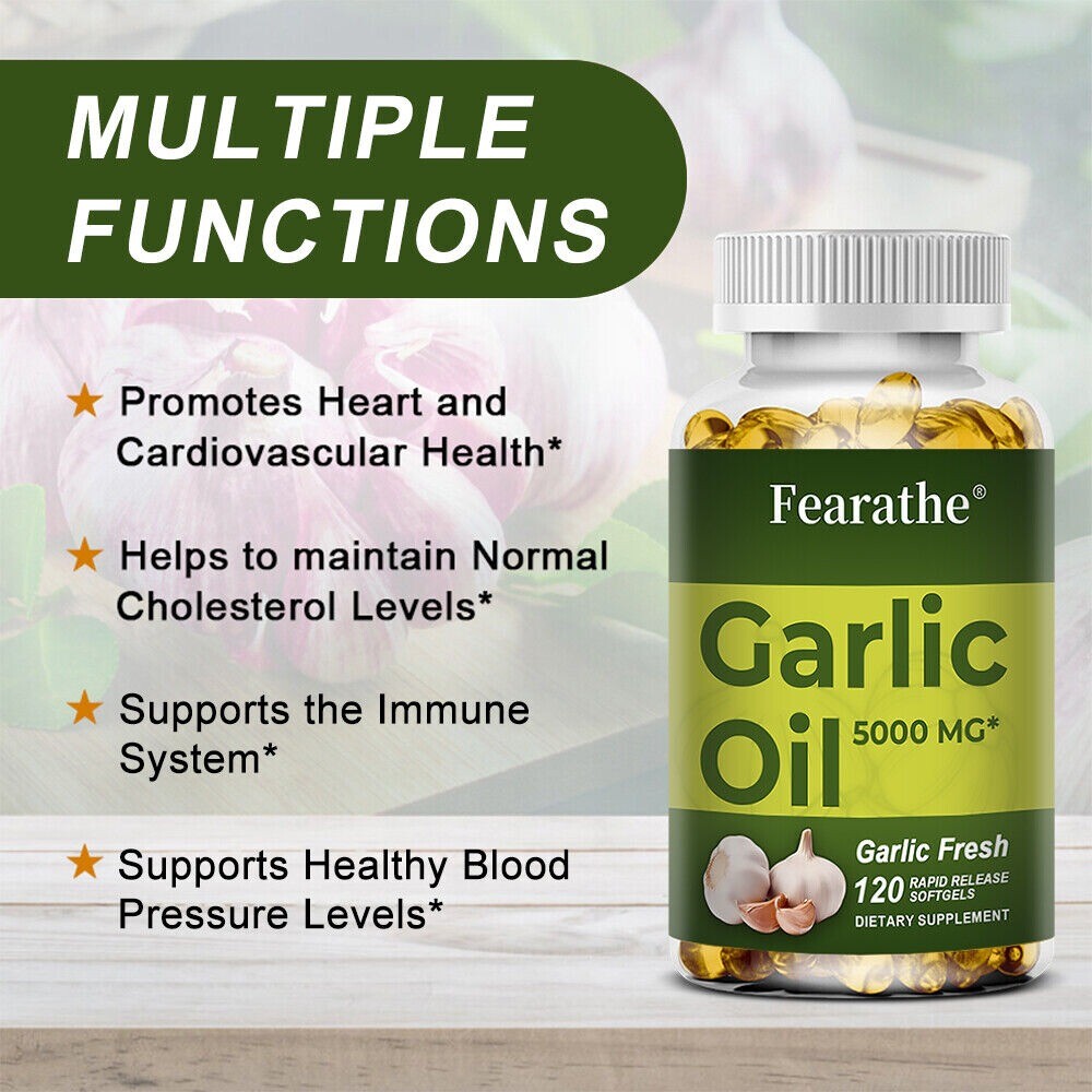 5000mg Garlic Oil 30 To 120 Capsules 5000 Extract organic caps