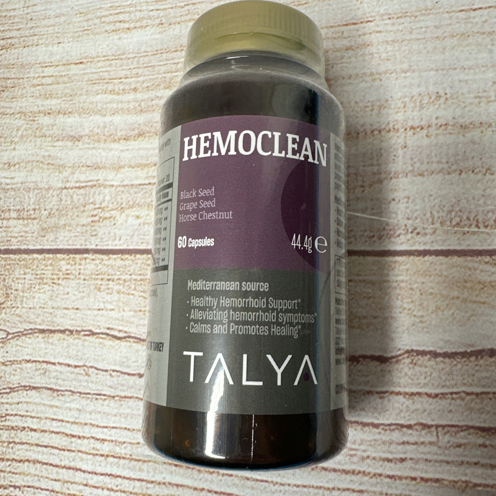 TALYA HemoClean Hemorrhoid Support Black Seed horse Chestnut 60 Capsules 02/2027