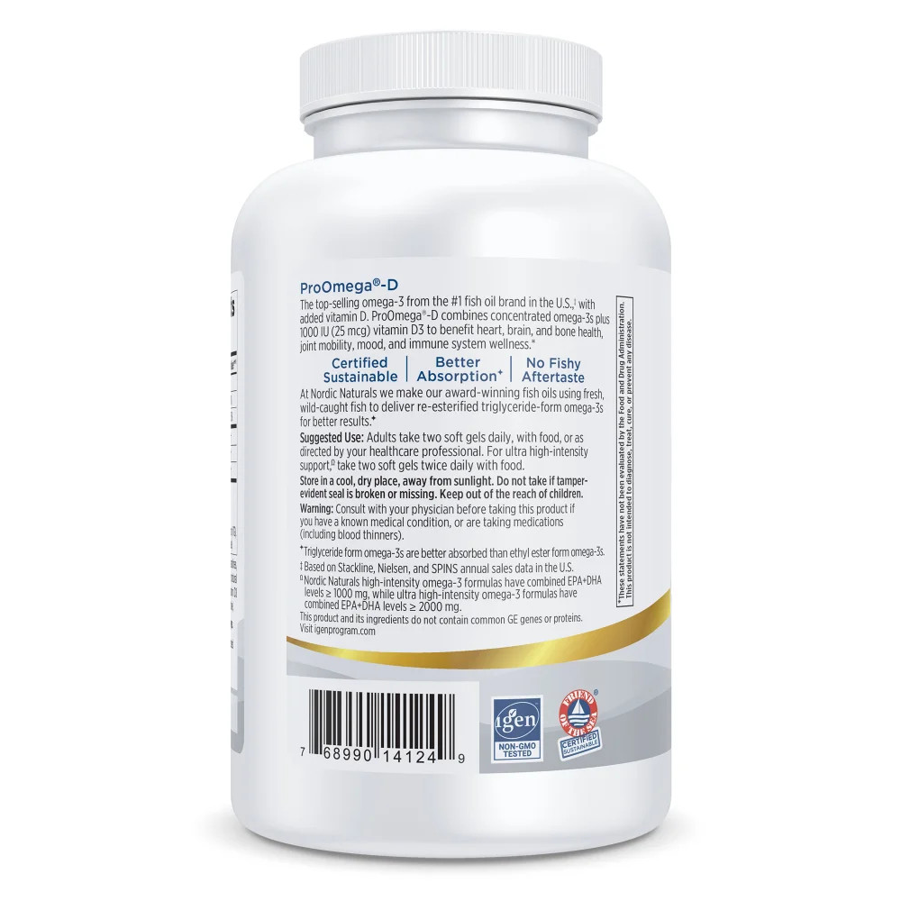Nordic Naturals ProOmega D – Heart, Brain, Bone & Immune Health, Lemon