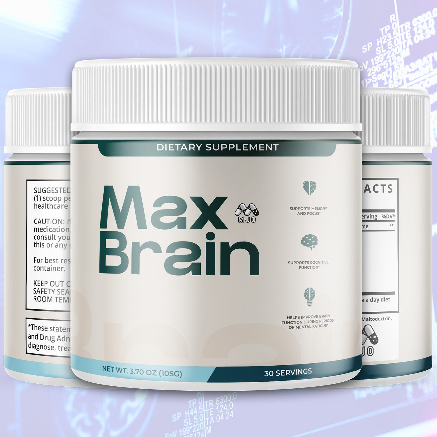 (1 Pack) Max Brain Powder Advanced Brain Supplement MaxBrain 30 Servings