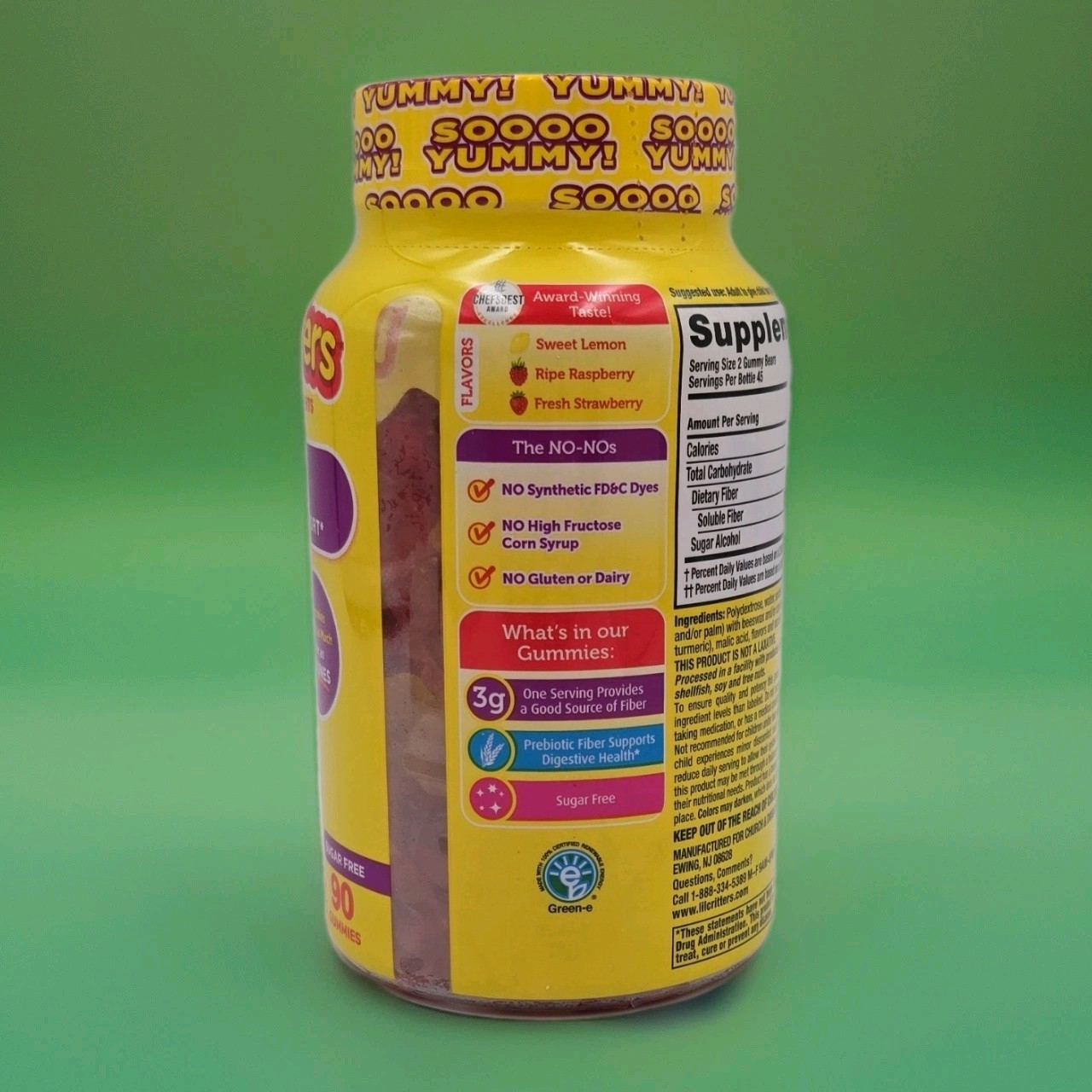 L’il Critters Fiber Digestive Support Sugar Free Gummies Lemon Raspberry 90ct
