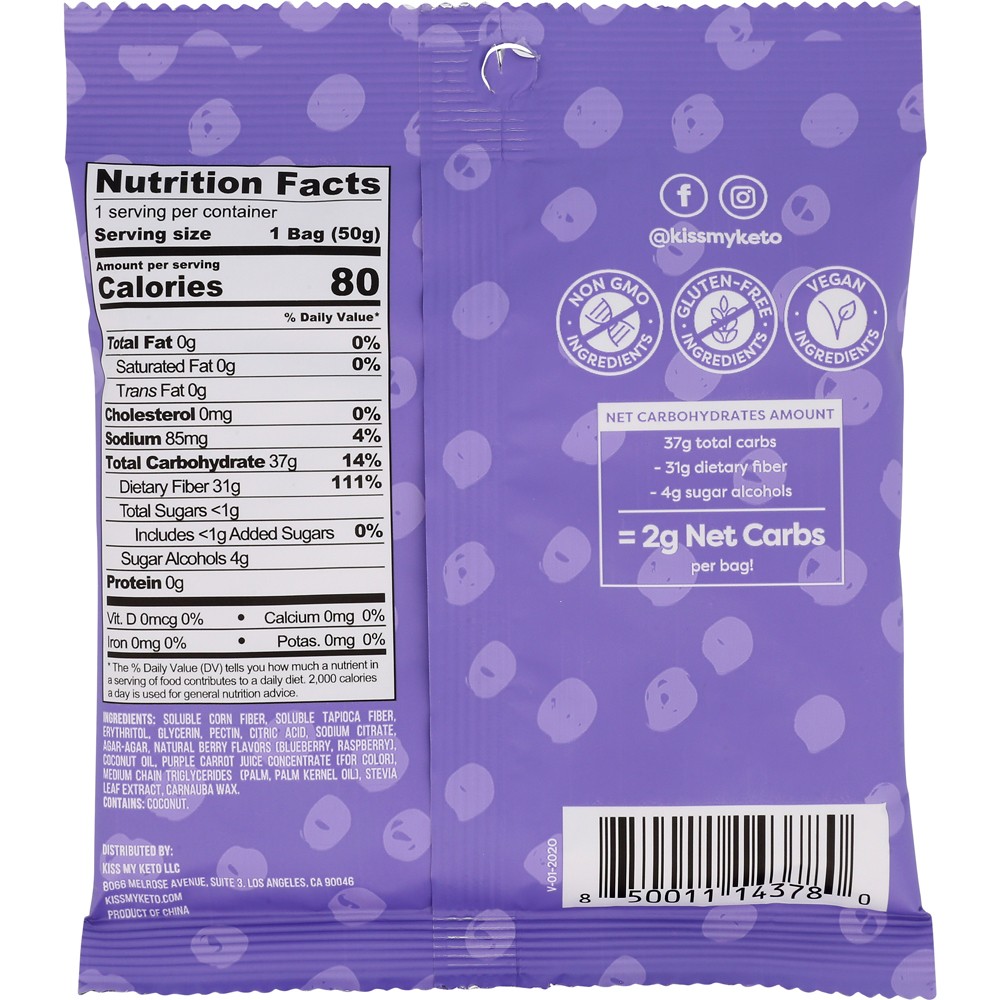 Kiss My Keto Berry Fish Friends Gummies 1.76 Oz Candy 6 Pack