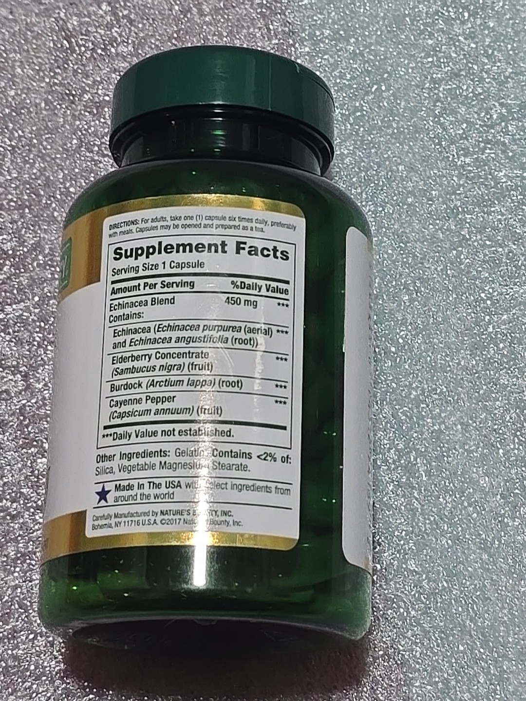 Nature’s Bounty Echinacea & Goldenseal Dietary Supplement 450mg 100 Capsules