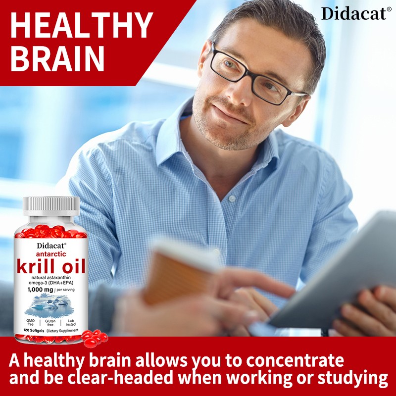Antarctic Krill Oil 1000mg Softgels – with Omega-3 EPA, DHA & Astaxanthin