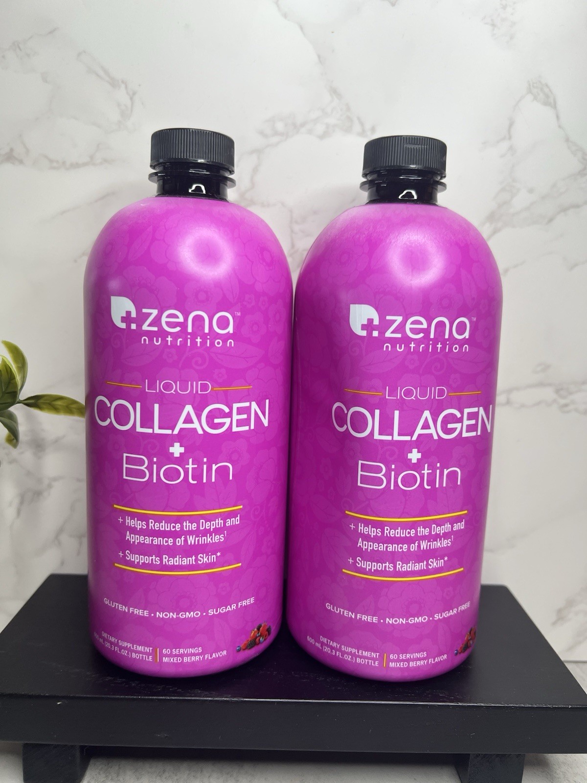 Zena Nutrition Liquid Collagen + Biotin Mixed Berry TWO! 20.3 fl oz Exp 01/2028