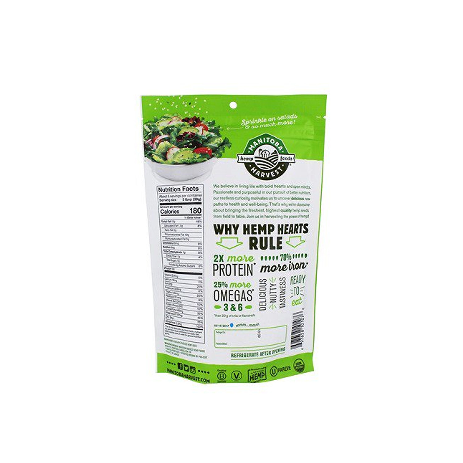 Manitoba Harvest Organic Hemp Hearts Shelled Hemp Seeds, 7 Ounces