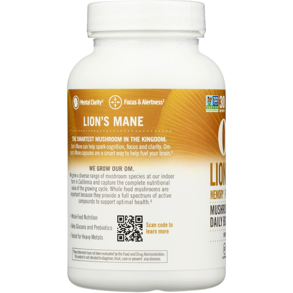 Lion’S Mane Mushroom Superfood Capsules By Om 90 Vegetarian 1 Pack