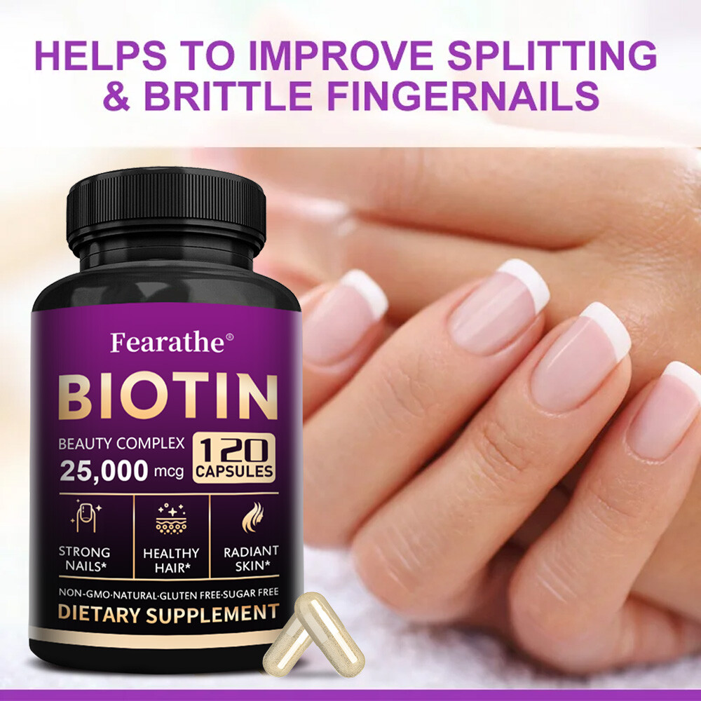 Biotin Beauty Complex 25 000 mcg Maximum Strength Hair Skin and Nails Health