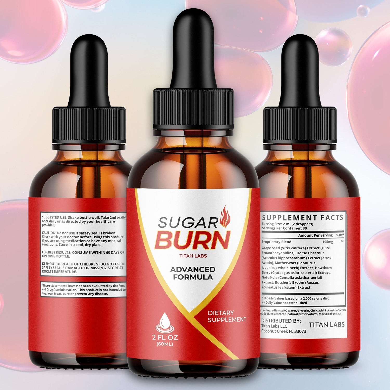 (1 Pack) Sugar Burn Blood Support Drops SugarBurn Vitamin Supplement 30 Servings