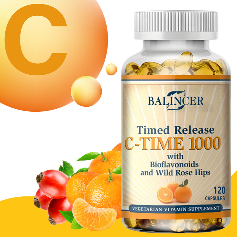 C-TIME with Bioflavonoids and Rose Hips – 1000 Extended-Release Capsules