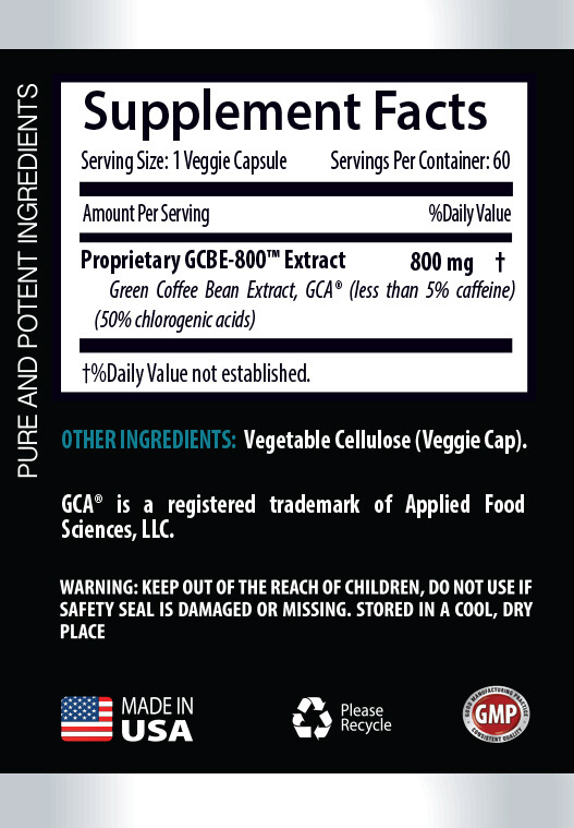 Antioxidant pills – GREEN COFFEE GCA® 800MG 1B – green coffee cleanse