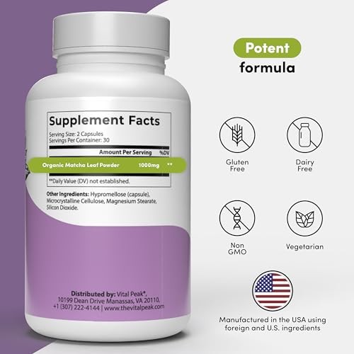 Matcha Peak 1000mg Organic Green Tea Extract Weight Loss
