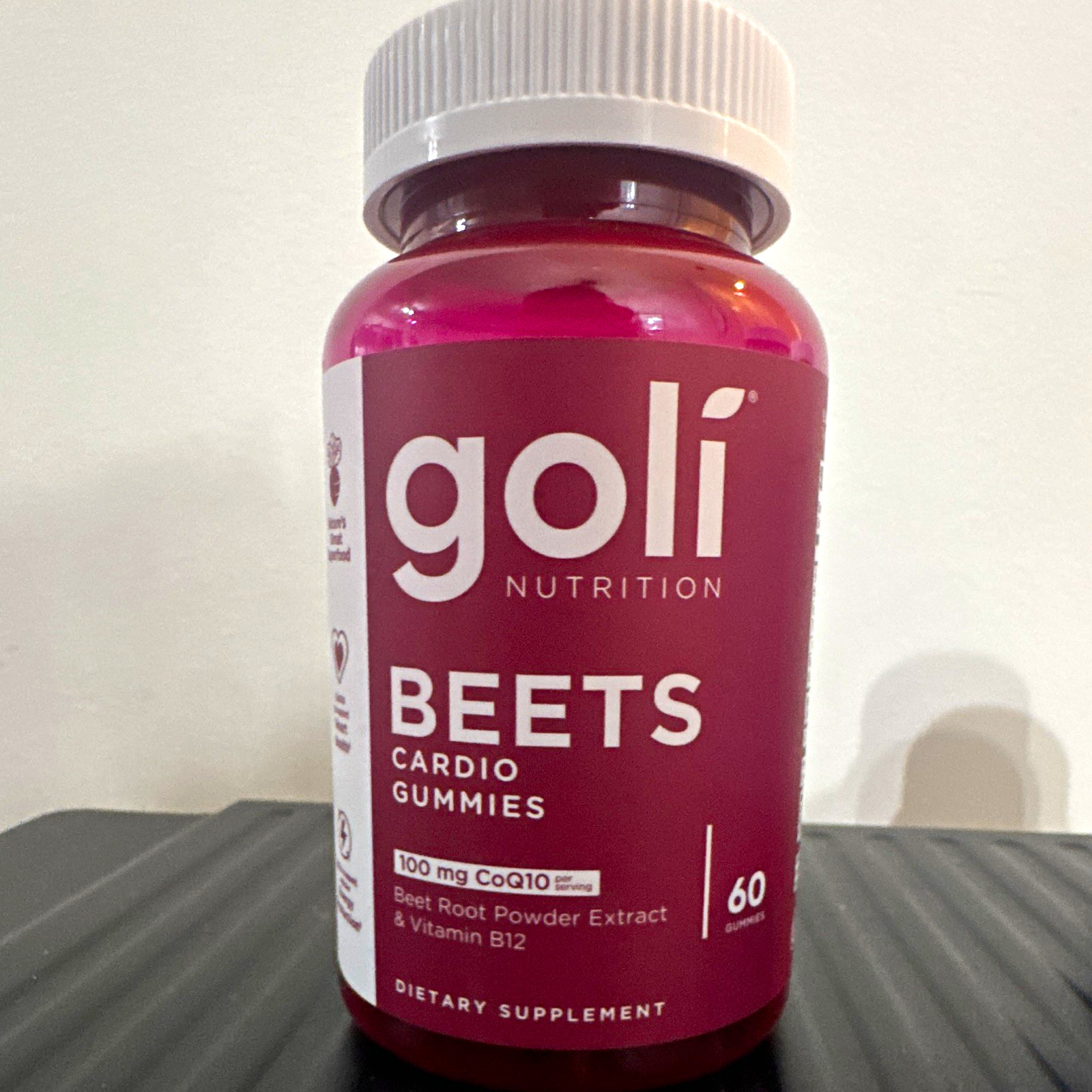 Goli Nutrition Beets Cardio CoQ10 100mg Gummy Supplement Vitamin B12 60