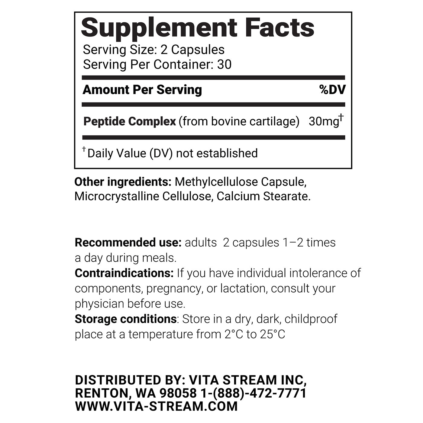 Cartesyl – Cartilage Peptide Bioregulator 30 & 60 Capsules – Free Shipping