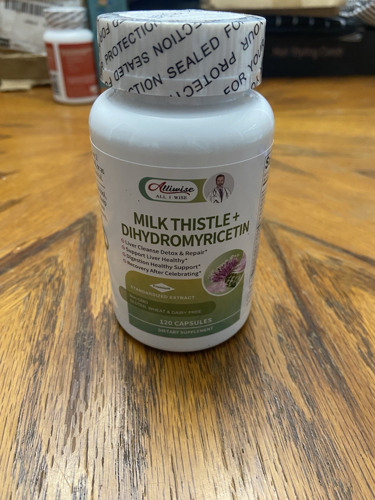 Alliwise Milk Thistle Dihydromyricetin 120 Capsules Non-GMO Gluten Dairy Free