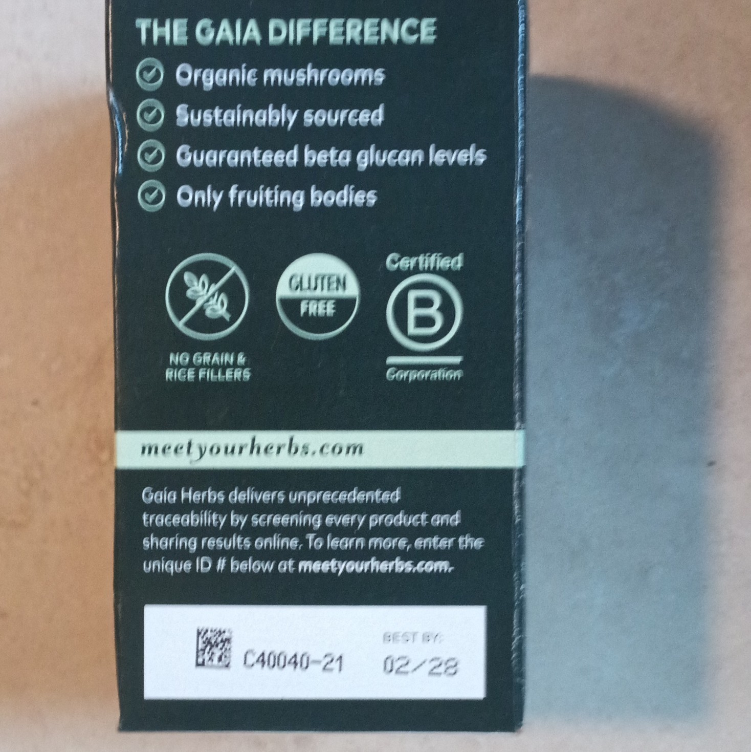 Gaia Herbs Turkey Tail Mushroom Immune & Liver Support 40 Caps Exp 02/28