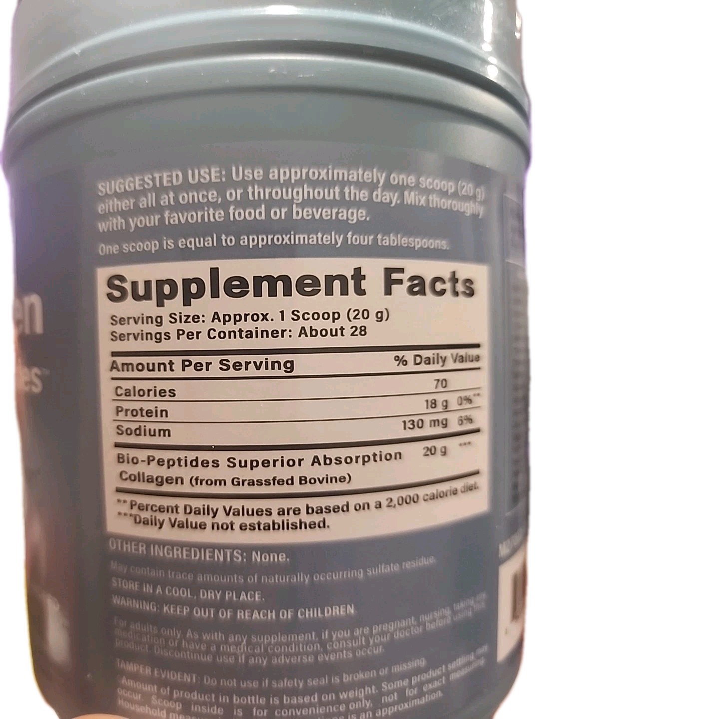 Collagen Peptides Powder Unflavored Hydration Support for Skin, Hair Nails