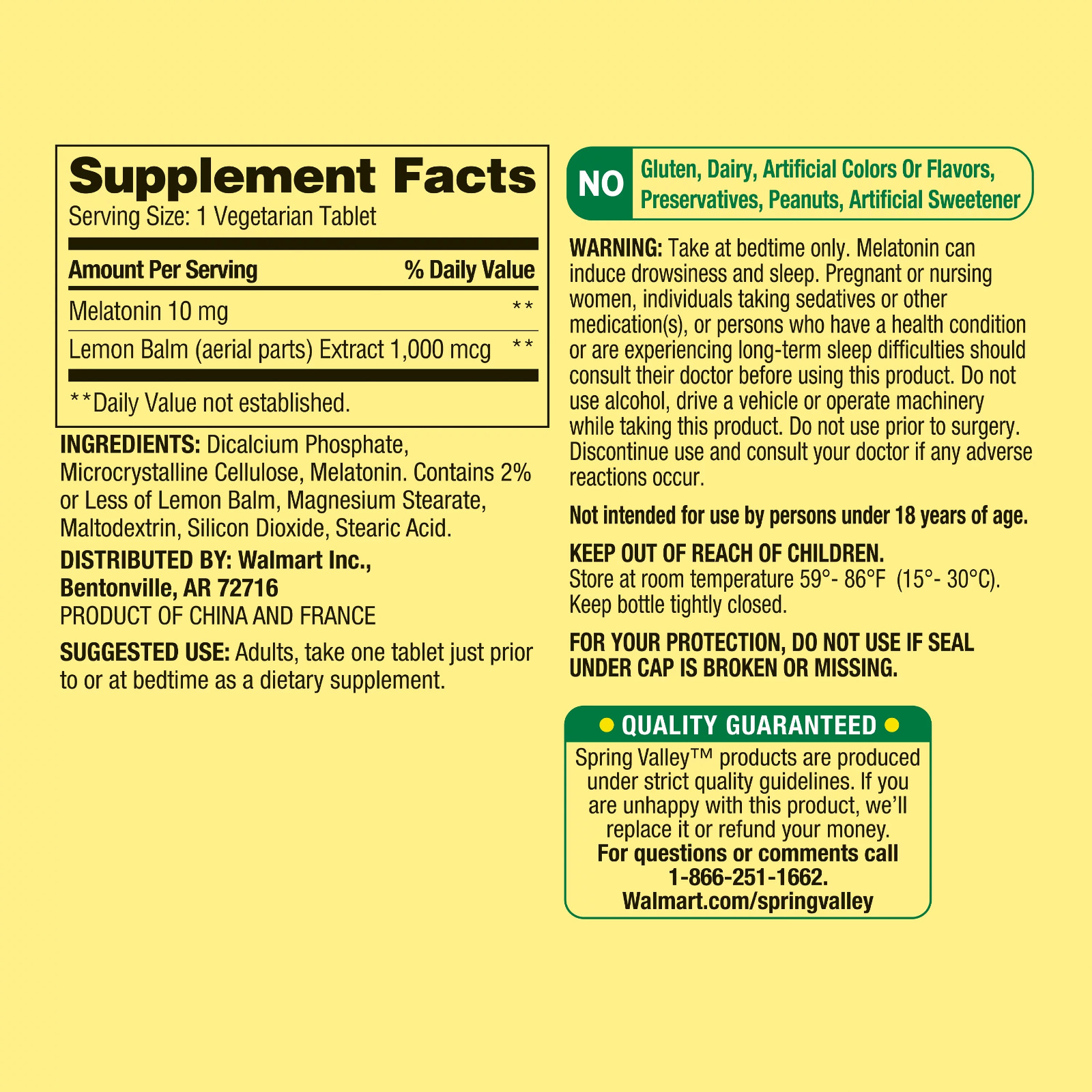 Spring Valley Extra Strength Melatonin Tablets, 10 mg, 240 Ct