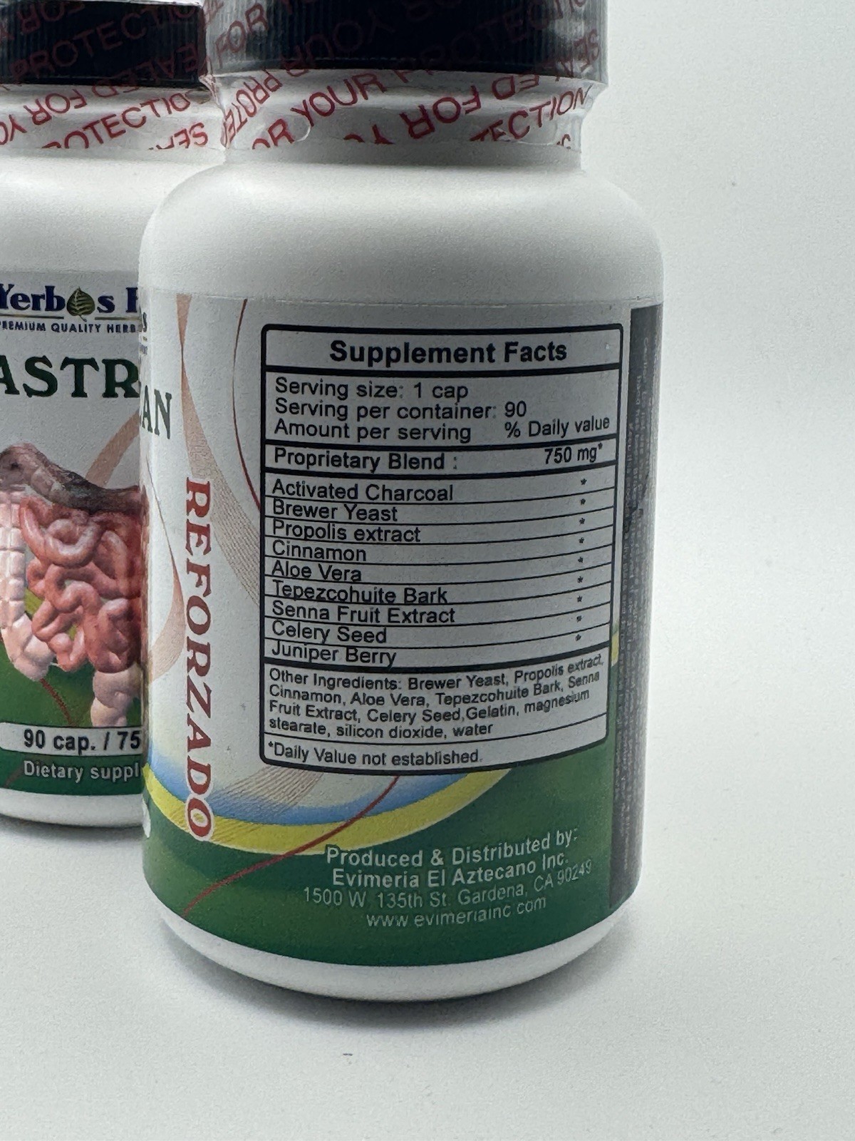 Yerbas Finas Gastrizan Reforzado 750 mg 90 Capsules Herbal Supplement