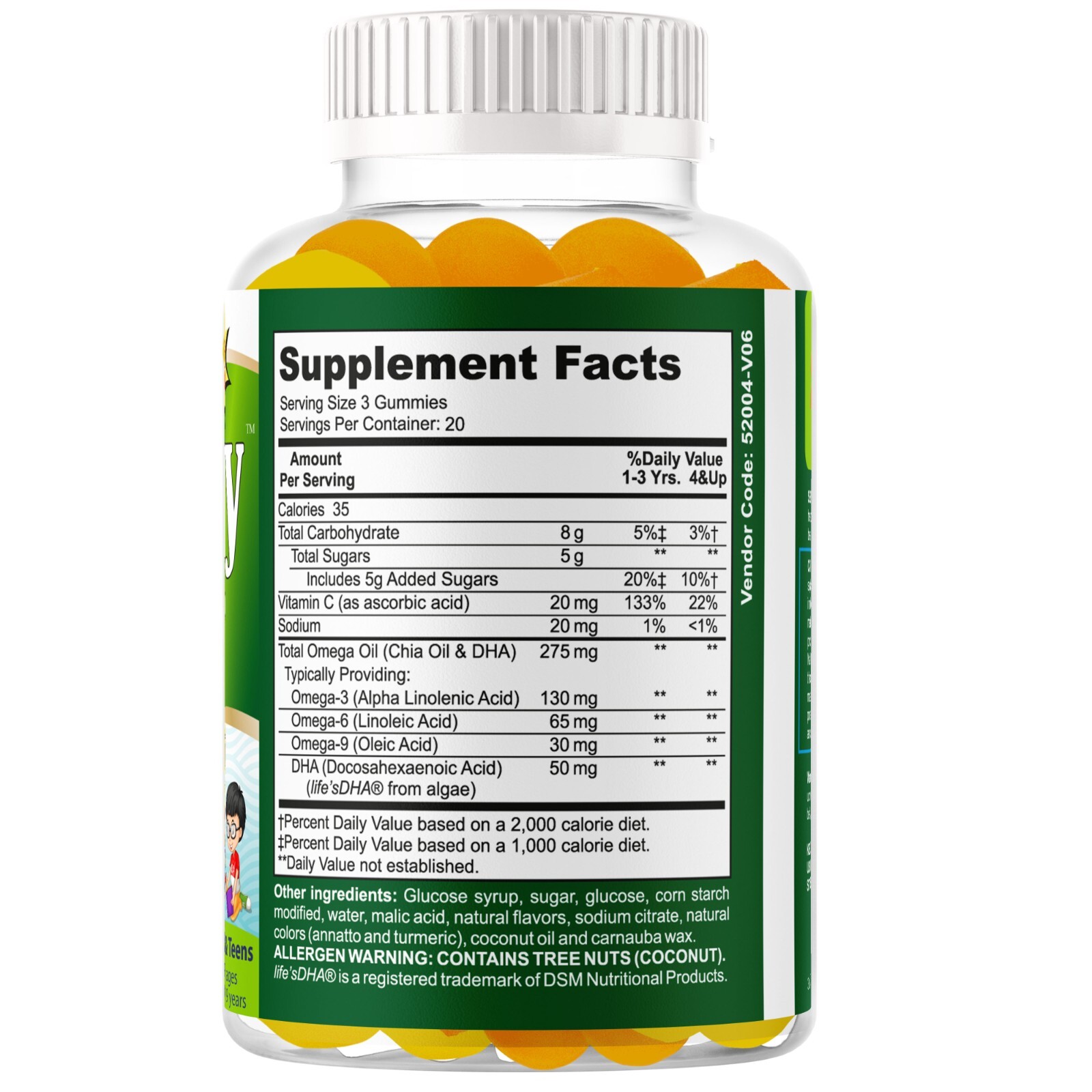 Focus Gummies for Kids & Teens – Brain & Memory Support Omega 3 6 9 – 60 Gummies