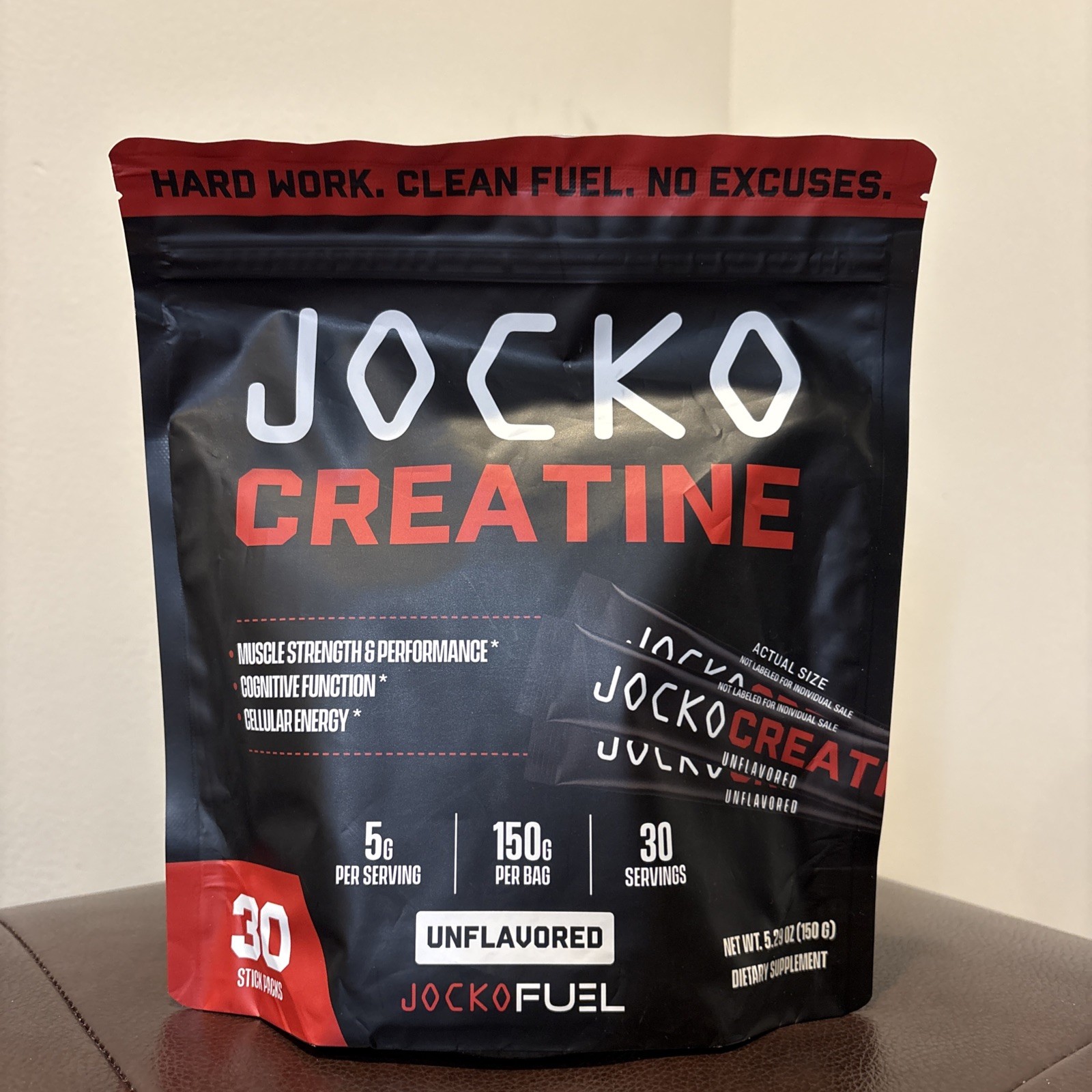 Jocko Fuel, Creatine, Unflavored, 30 Stick Packs, 5.29 oz/150g