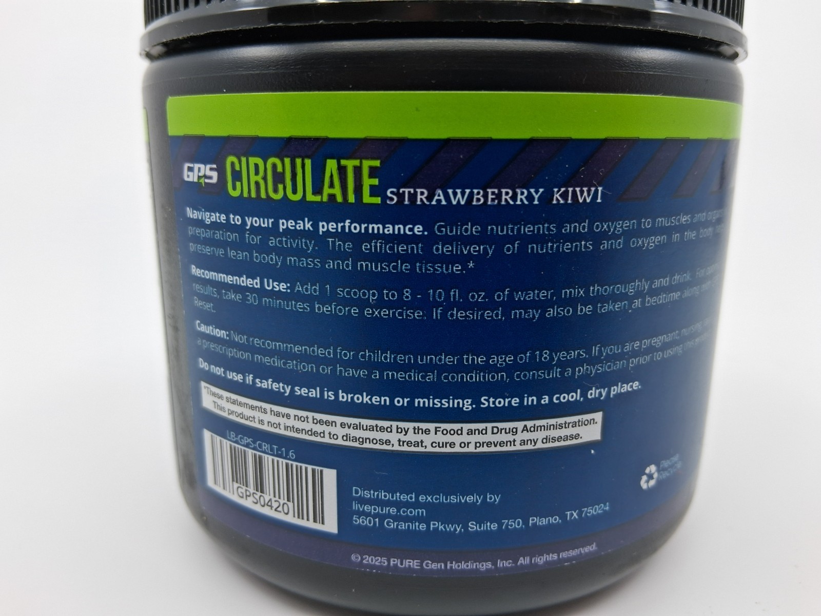 LivePURE GPS Circulate – Strawberry Kiwi – 8 oz EXP 6/2027