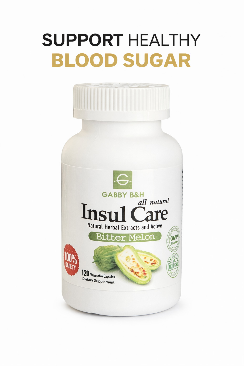 Insul Care Bitter Melon 500mg 120 Capsules Blood Sugar Support 10X Concentrated
