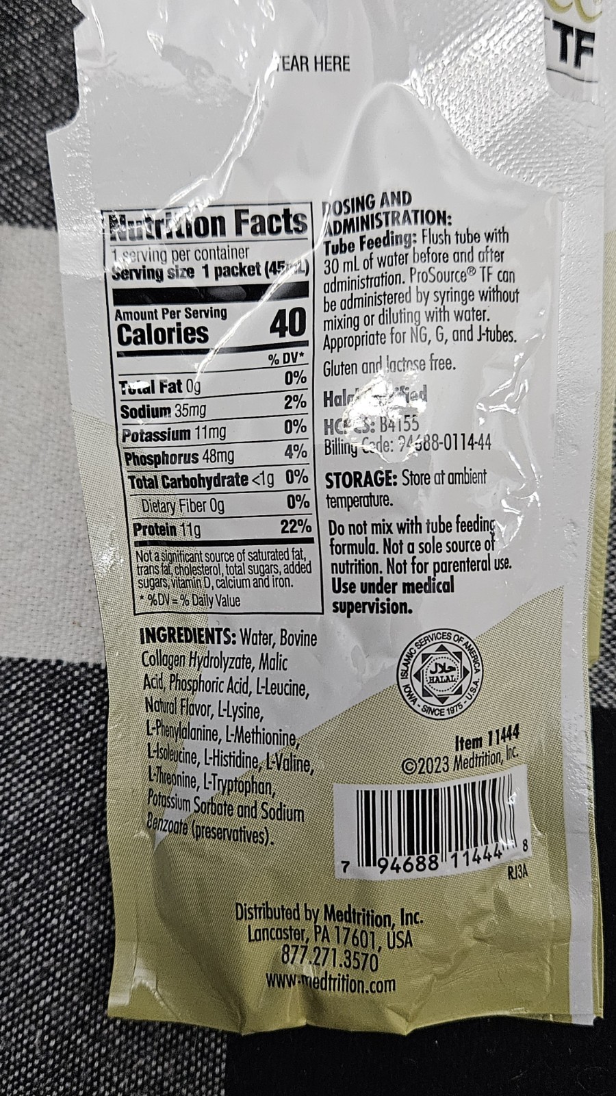 ProSource TF Tube Feeding Formula 45 mL 1.5 Fl Oz Pouch 55 Count 11 Gm Protein