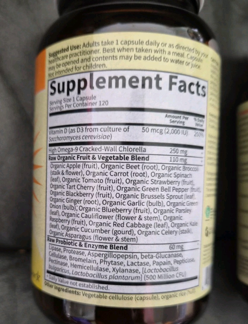 Garden of Life Vitamin Code Raw D3 2,000 Iu (2x 120 VEG CAPS=240) EXP 06/26