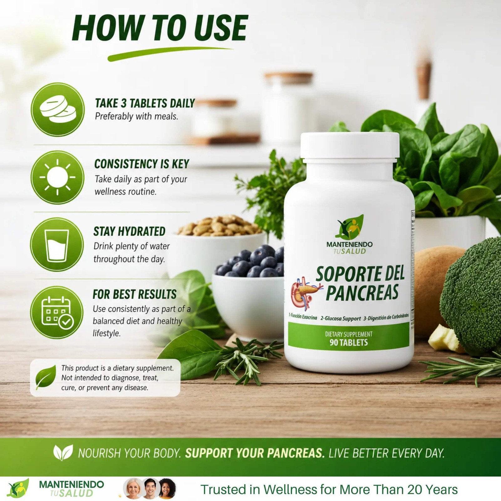 Manteniendo Tu Salud Soporte del Páncreas, Bitter Melon, 90 Tablets
