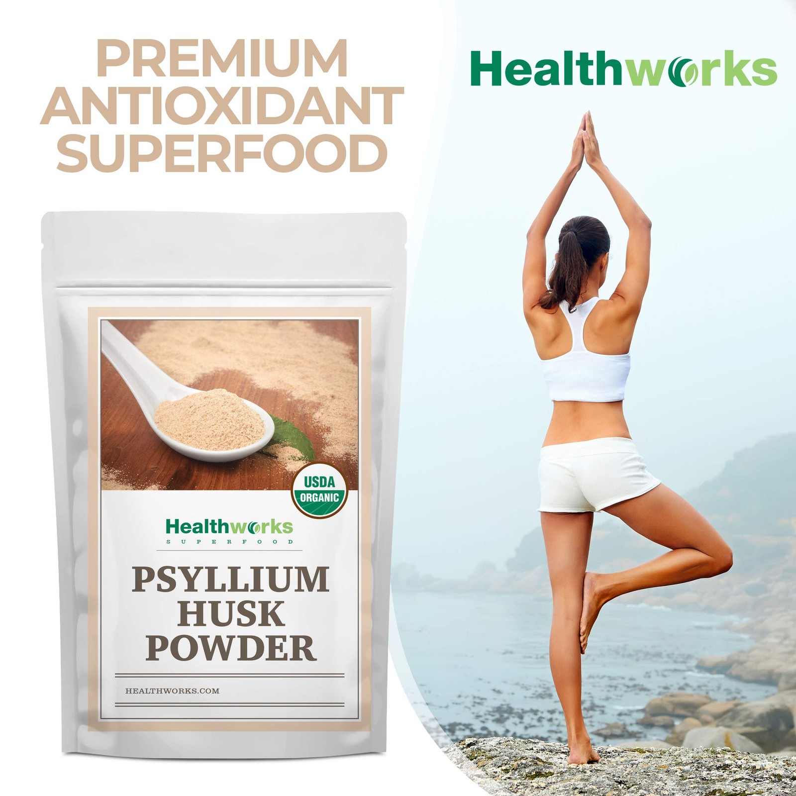 Healthworks Superfoods Organic Psyllium Husk Powder – 32 2 Pound (Pack of 1)
