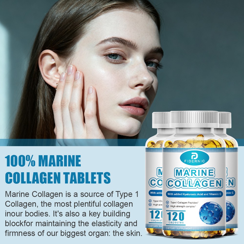 Premium Marine Collagen 1300mg Type I + Hyaluronic Acid + Vitamin C – Capsule