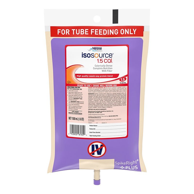 Nestle Isosource 1.5 Cal Tube Feeding Formula Unflavored 1500 mL 4 Ct EXP 4.2027