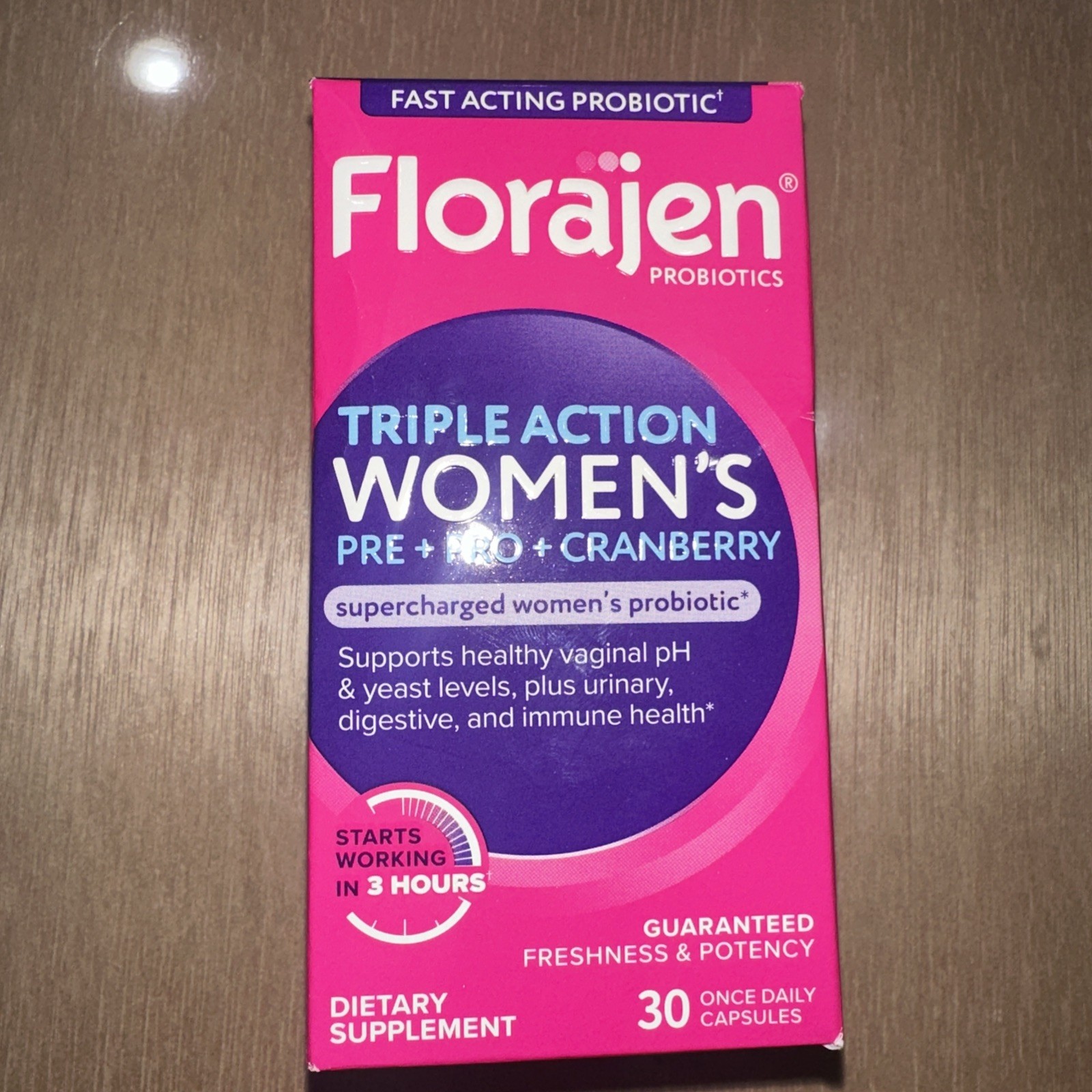 Florajen Women’s Triple Action Probiotic Pre + Pro + Cranberry 30 Caps EXP10/26